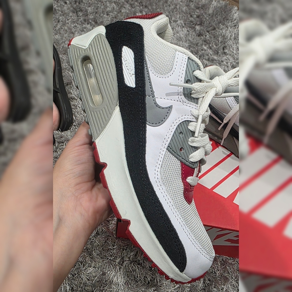 Nike Air Max 90 LTR (GS) Sneakers White Black Red Gray